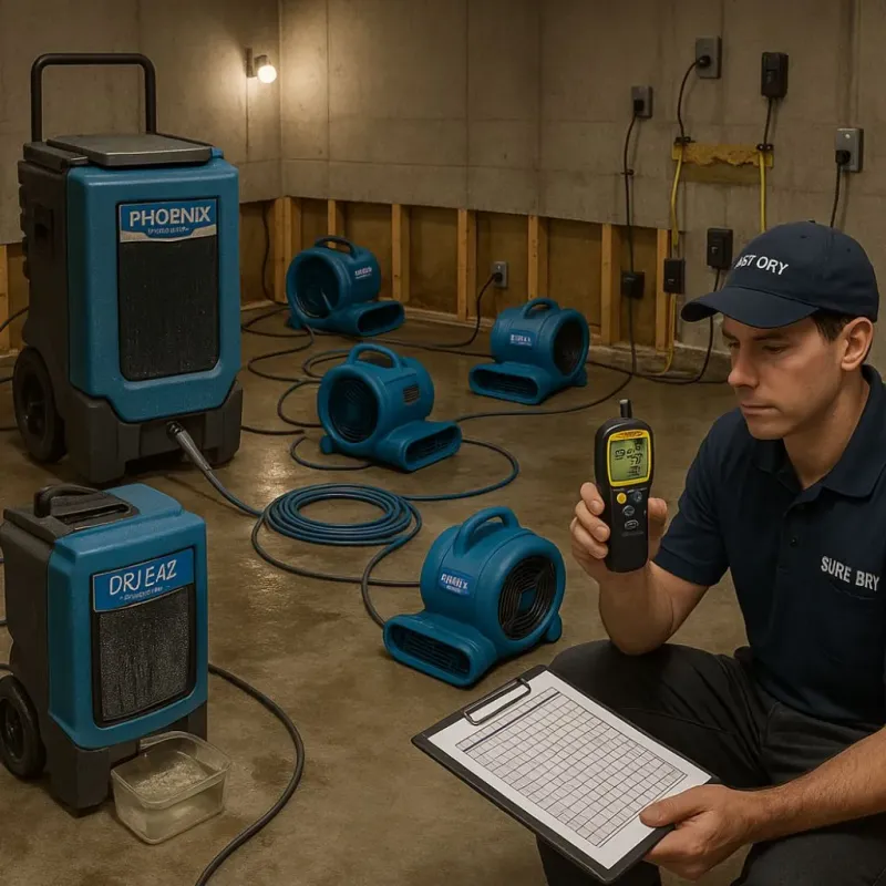 Structural Drying and Dehumidification process in Albion, IL